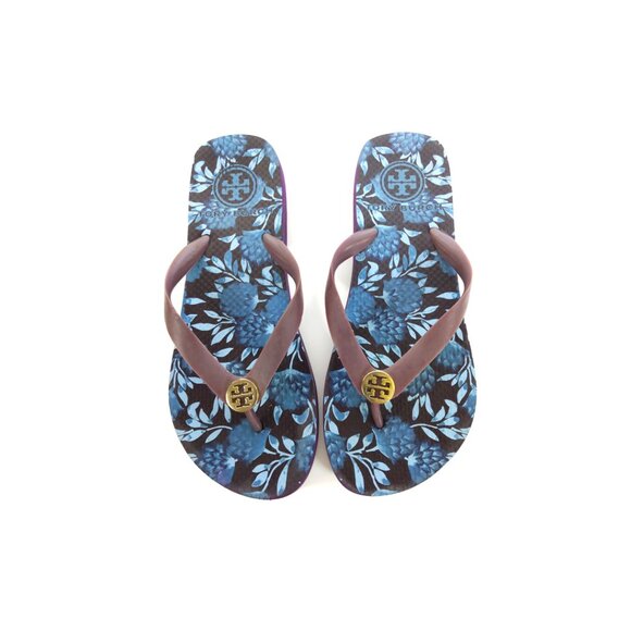 Tory Burch Flip Flops Jelly Flip Flops Raisin Womens  Size 9 - Picture 1 of 6